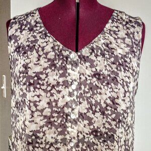 Quintessential Sheer Beige & Grey Sleeveless Top